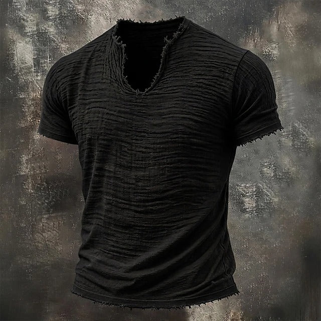 ALESSIO™ - RAW-EDGE V-NECK TEE