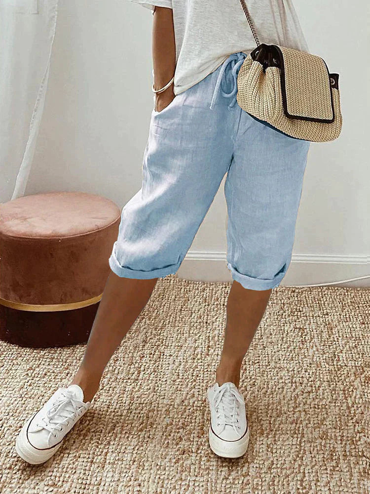 LALUNA™ - COTTON LINEN SHORTS