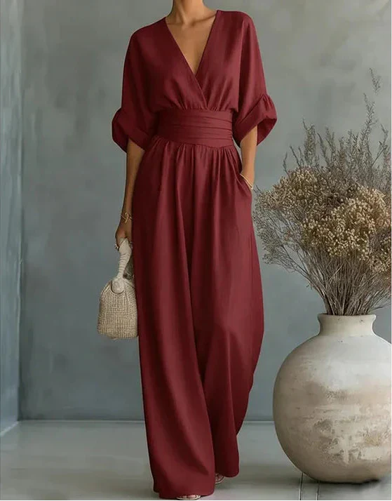 DANIELA™ - WIDE-LEG V-NECK JUMPSUIT