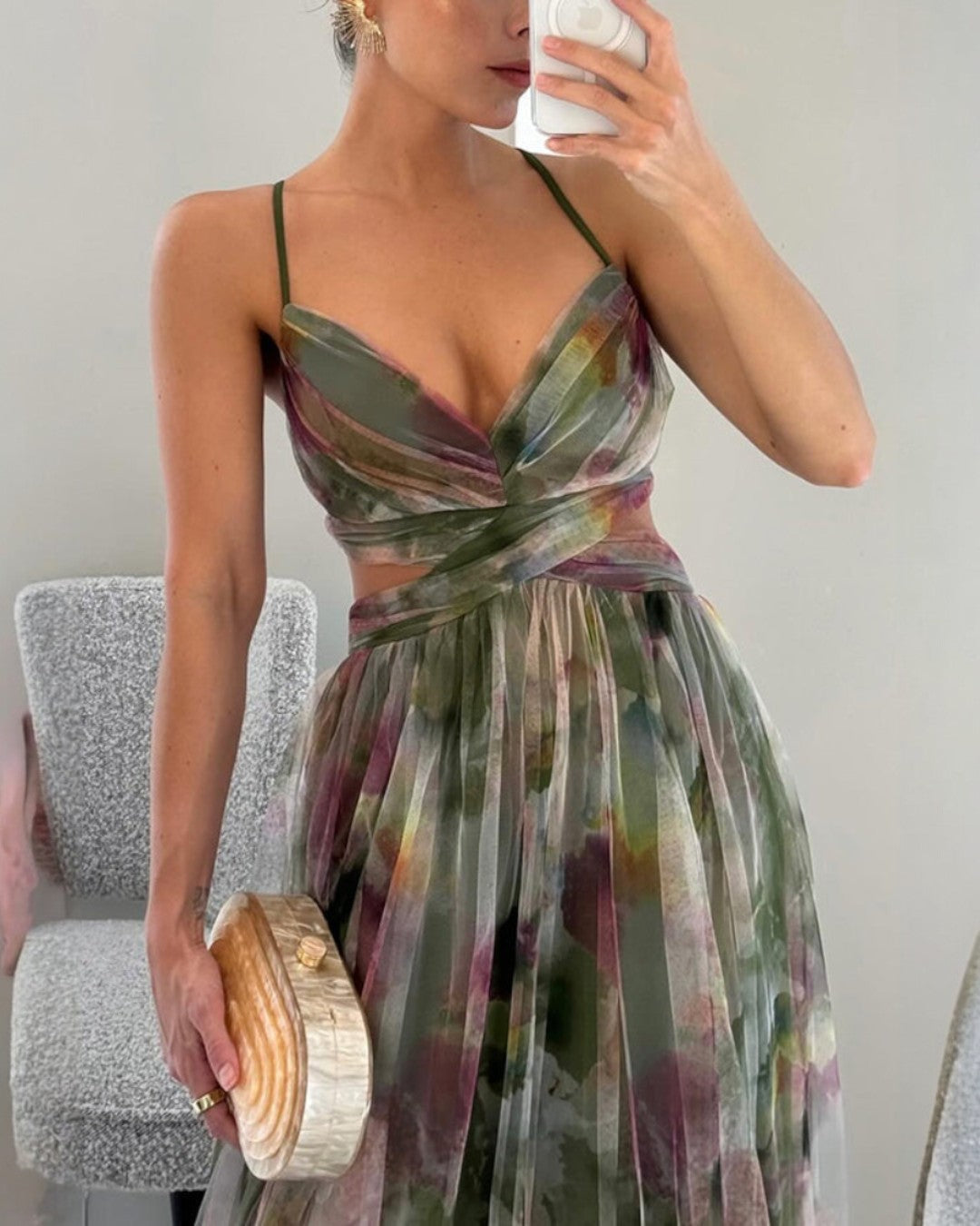 GISELLE™ - FLORAL PRINT MIDI DRESS