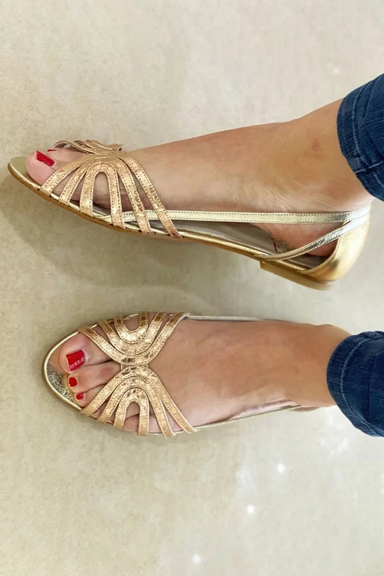 ELEONORA™ - GOLDEN STRAPPY SANDALS