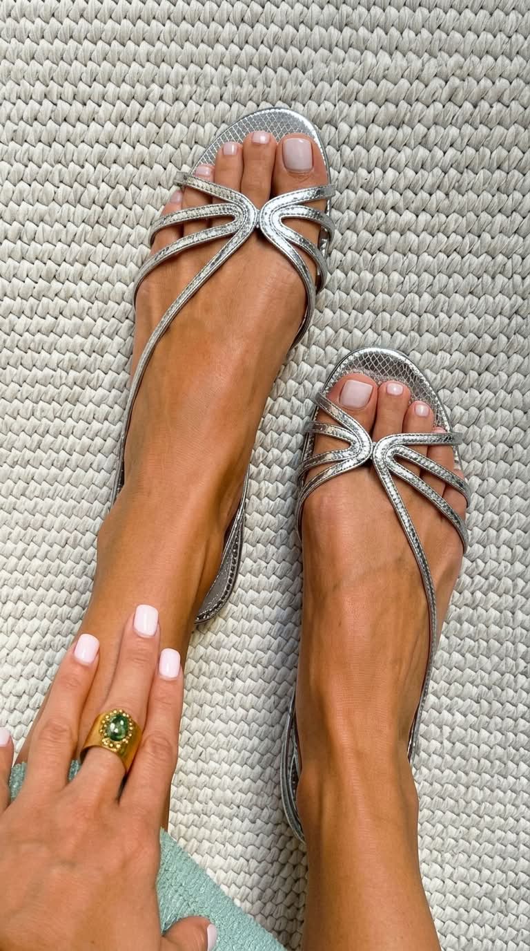 GINEVRA™ - GOLDEN STRAPPY FLAT SANDALS