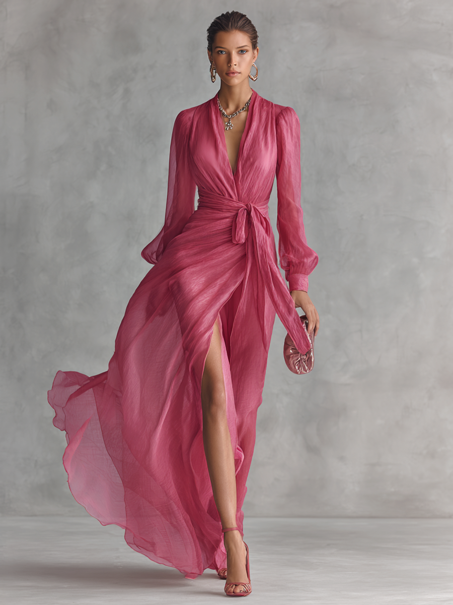 VIVIENNE™ - BEADED V-NECK MAXI DRESS