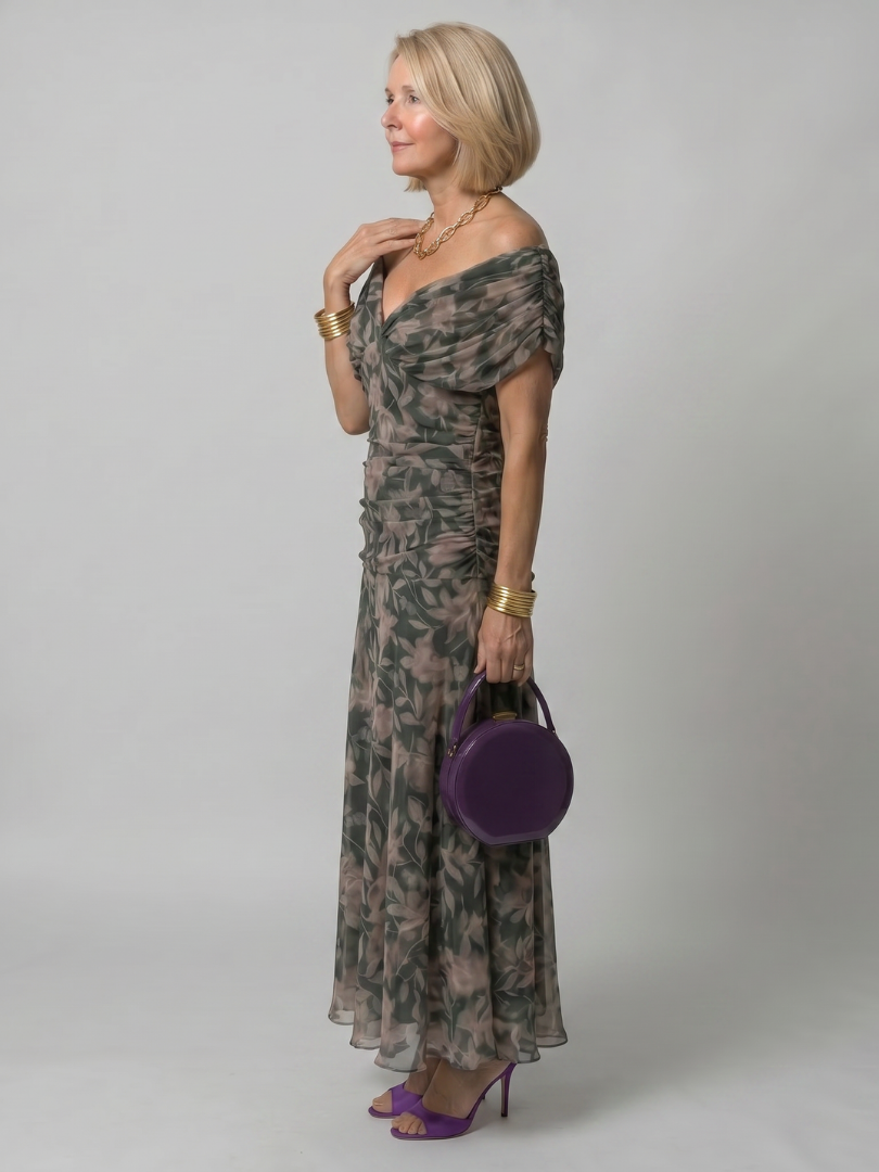 CALEN™ - OFF-SHOULDER FLOW MIDI DRESS