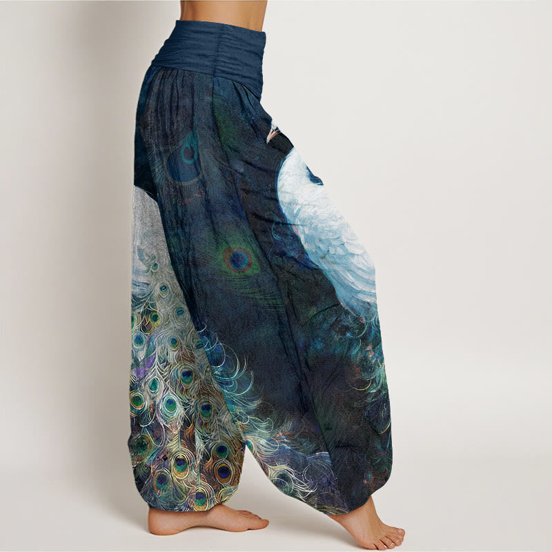 AVALON™ - PEACOCK PRINT HAREM PANTS