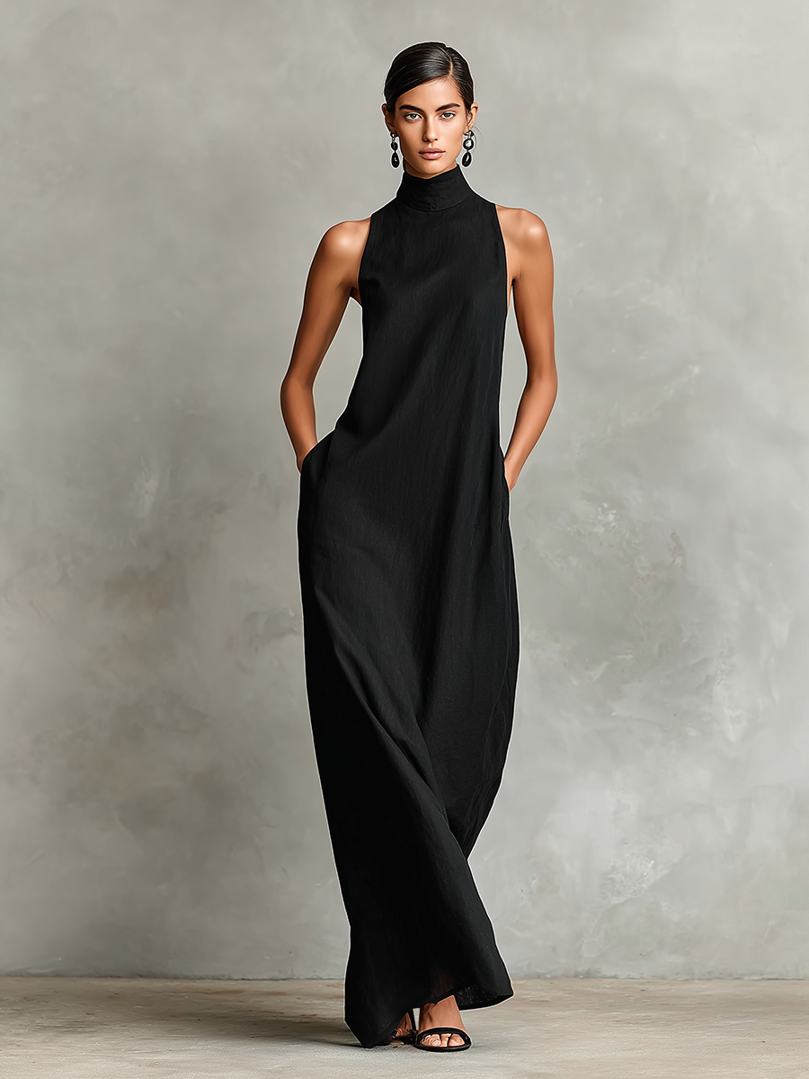 CHIARA™ - HIGH-NECK MAXI DRESS