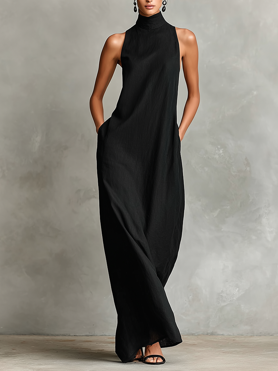 CHIARA™ - HIGH-NECK MAXI DRESS