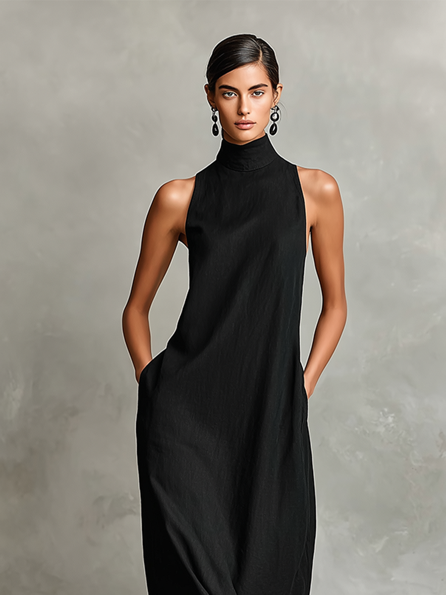 CHIARA™ - HIGH-NECK MAXI DRESS