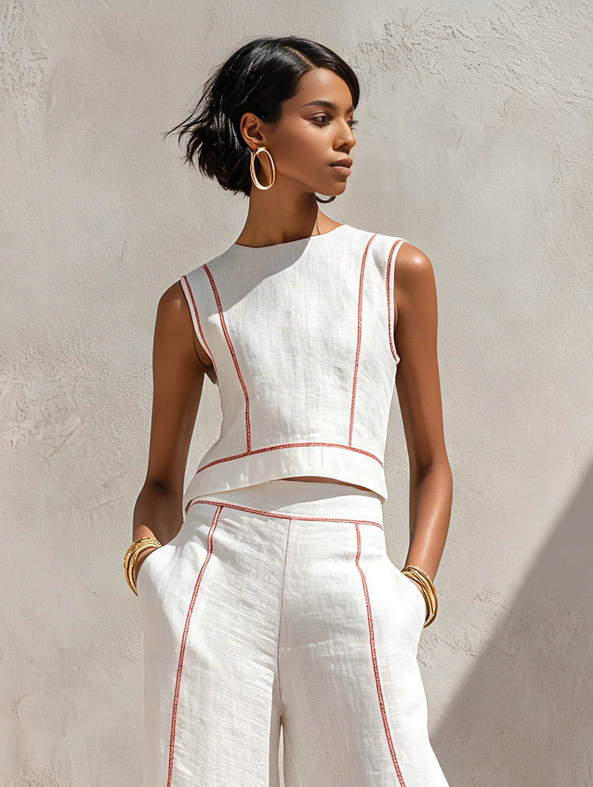 ROSALIE™ - CONTRAST STITCH TWO-PIECE SET