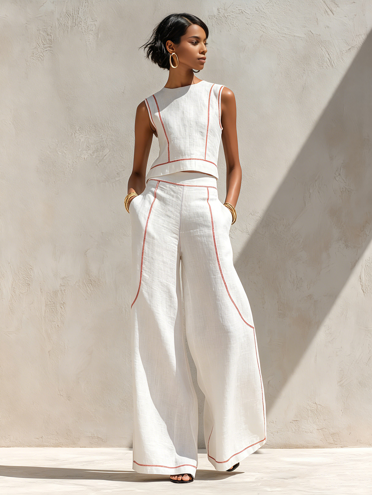 ROSALIE™ - CONTRAST STITCH TWO-PIECE SET