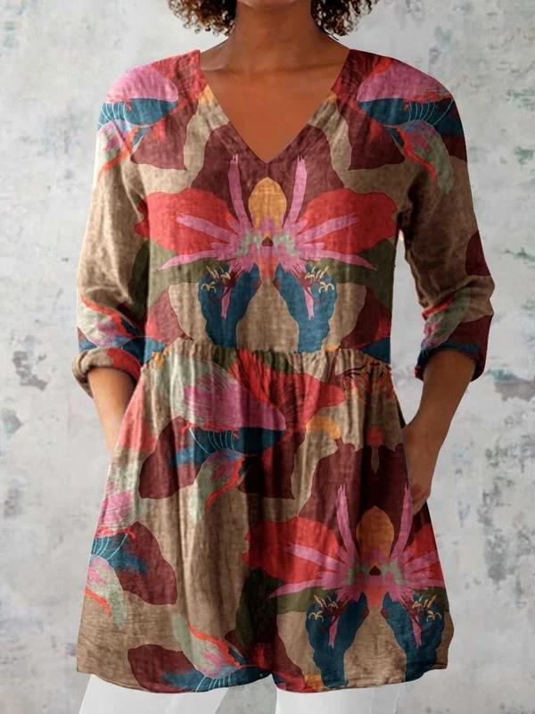 SARAH™ - FLOWING V-NECK BLOUSE