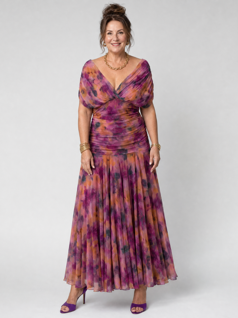 CALEN™ - OFF-SHOULDER FLOW MIDI DRESS