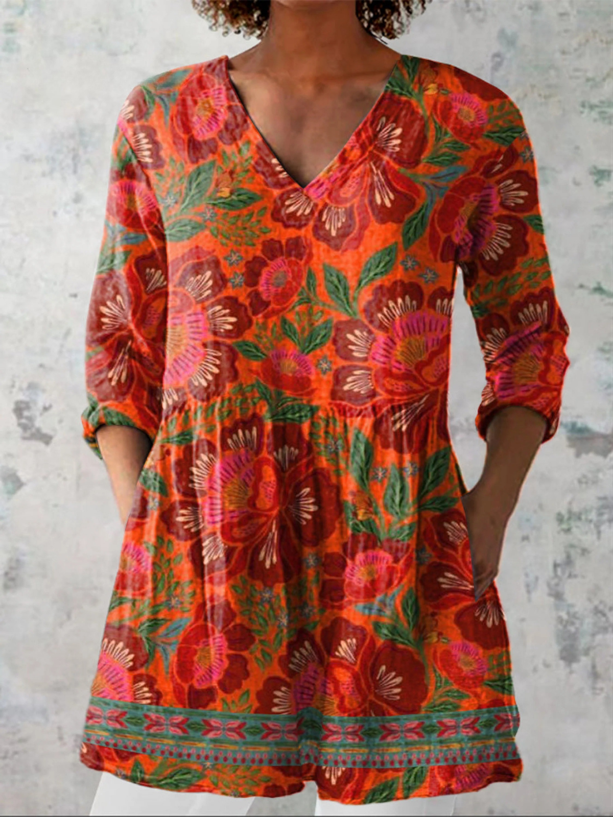 MARION™ - FLOWING V-NECK BLOUSE