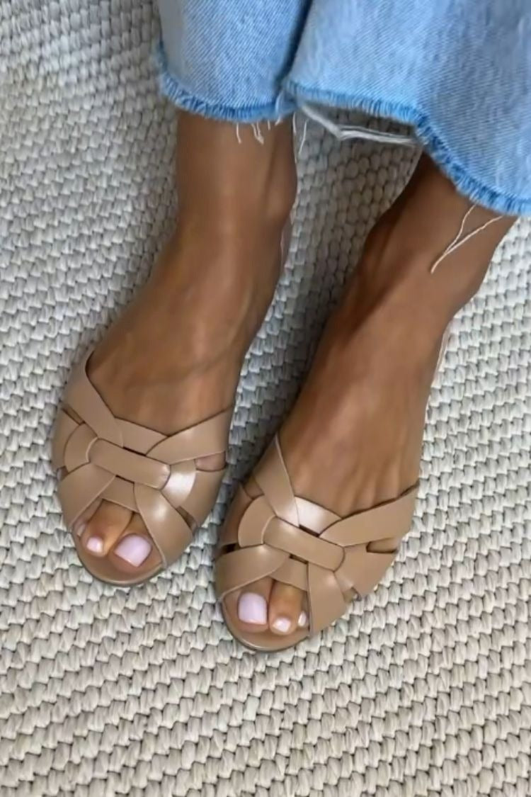 SERAFINA™ - WOVEN NATURAL-TONE SANDALS