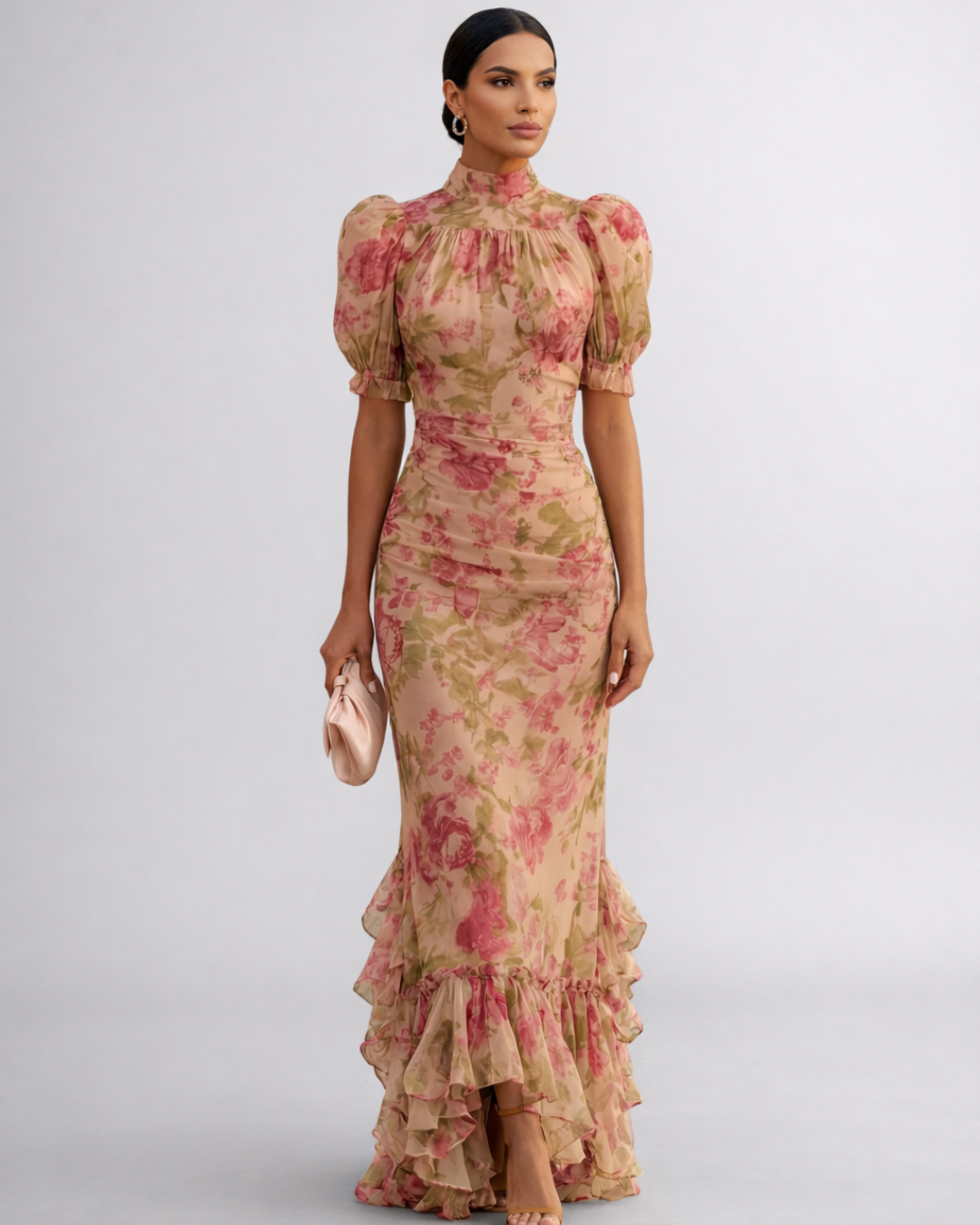 ROSARIO™ - PUFF-SLEEVE FLORAL MAXI DRESS