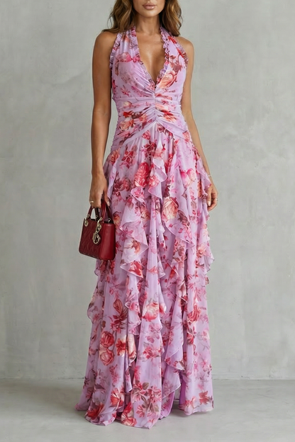 BELLADINA™ - TIERED FLORAL MAXI DRESS