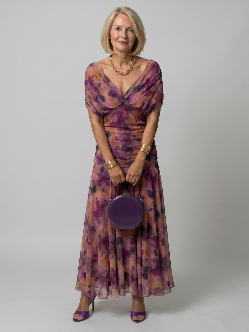 CALEN™ - OFF-SHOULDER FLOW MIDI DRESS