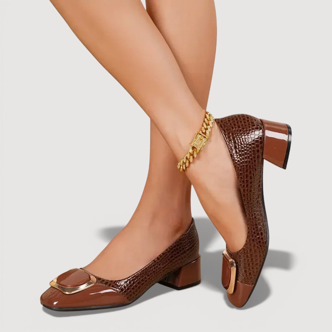 BARBARA™ - CROCO BLOCK HEELS
