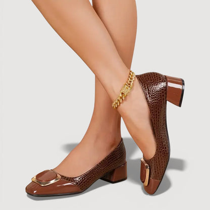 BARBARA™ - CROCO BLOCK HEELS
