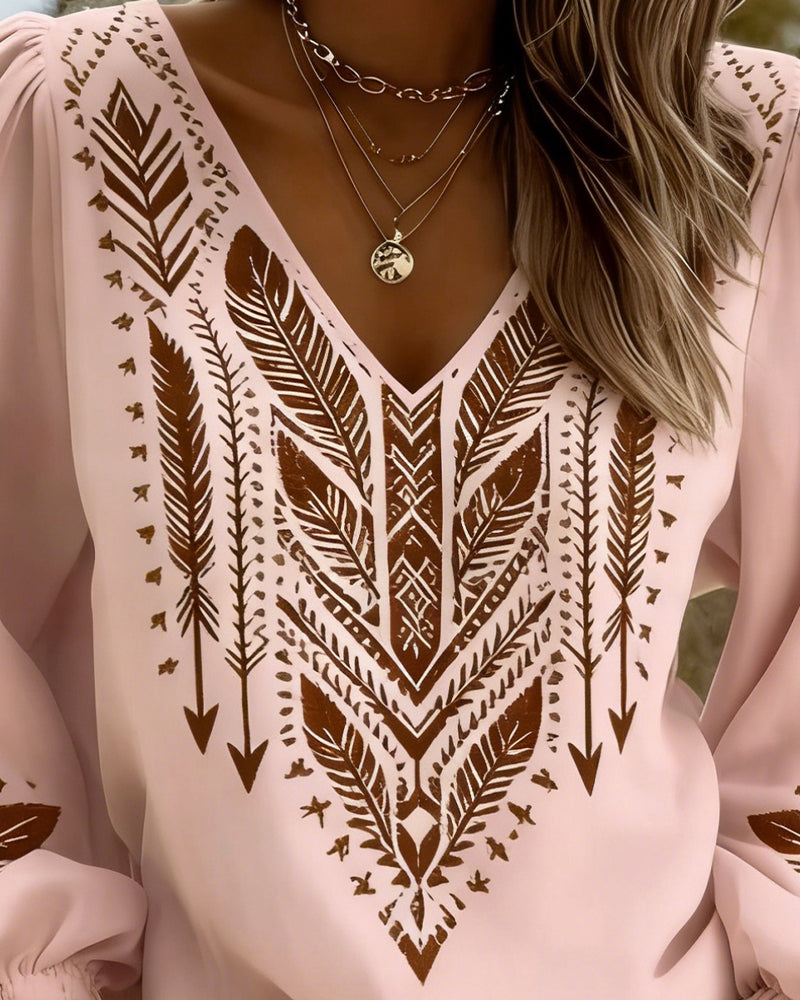 CLARA™ - PUFF SLEEVE V-NECK BLOUSE