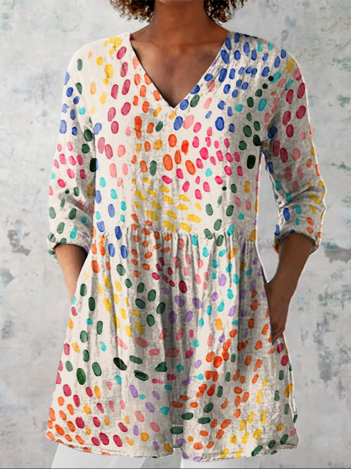 PAULINE™ - FLOWING V-NECK BLOUSE
