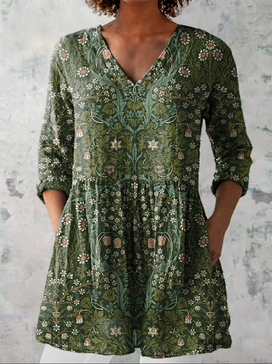 JULIE™ - FLOWING V-NECK BLOUSE