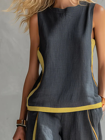 LEILA™ - CONTRAST TRIM TWO-PIECE SET