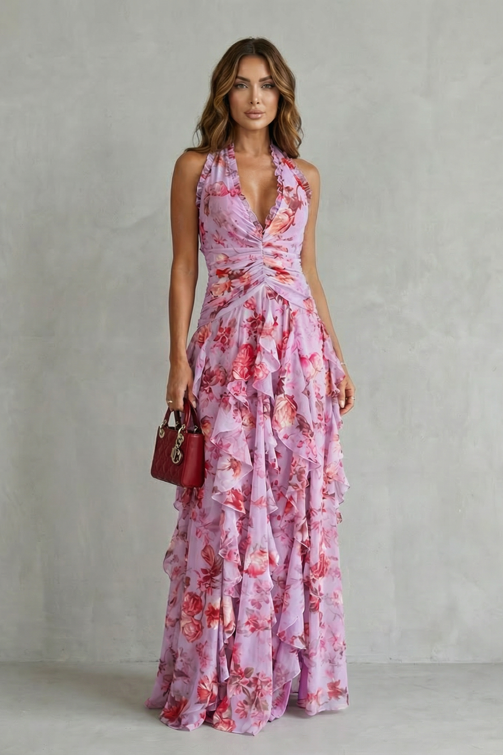 BELLADINA™ - TIERED FLORAL MAXI DRESS