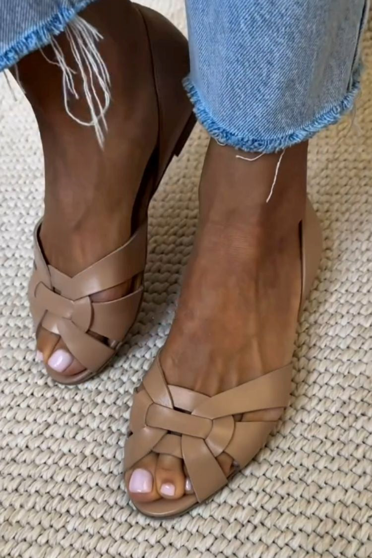SERAFINA™ - WOVEN NATURAL-TONE SANDALS