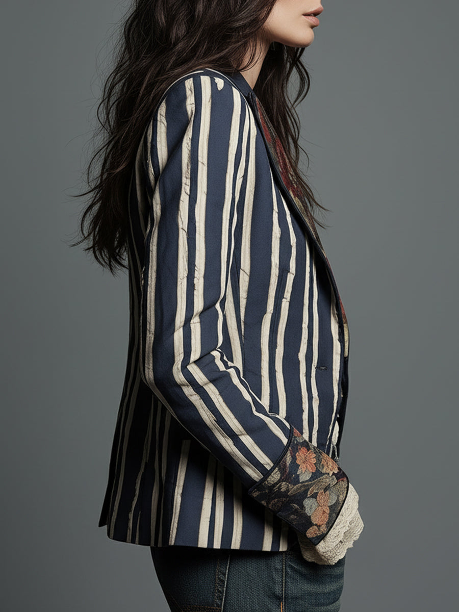 WILLA™ - FLORAL STRIPE BLAZER
