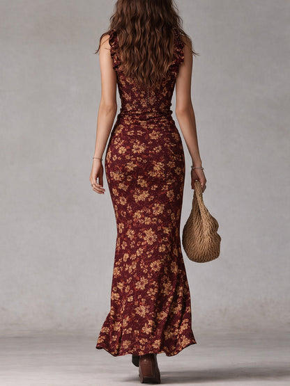 MAYFAIR™ - RETRO RUFFLE-SLEEVE MIDI DRESS