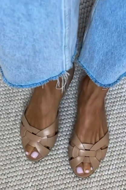 SERAFINA™ - WOVEN NATURAL-TONE SANDALS
