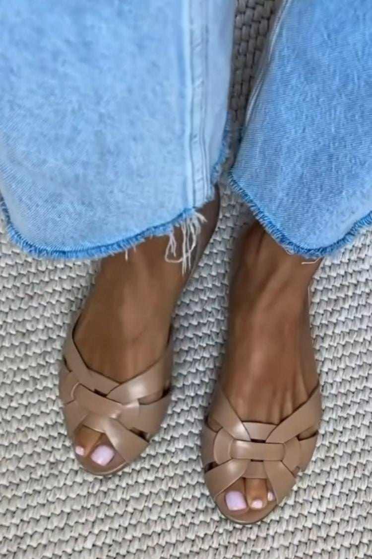 SERAFINA™ - WOVEN NATURAL-TONE SANDALS