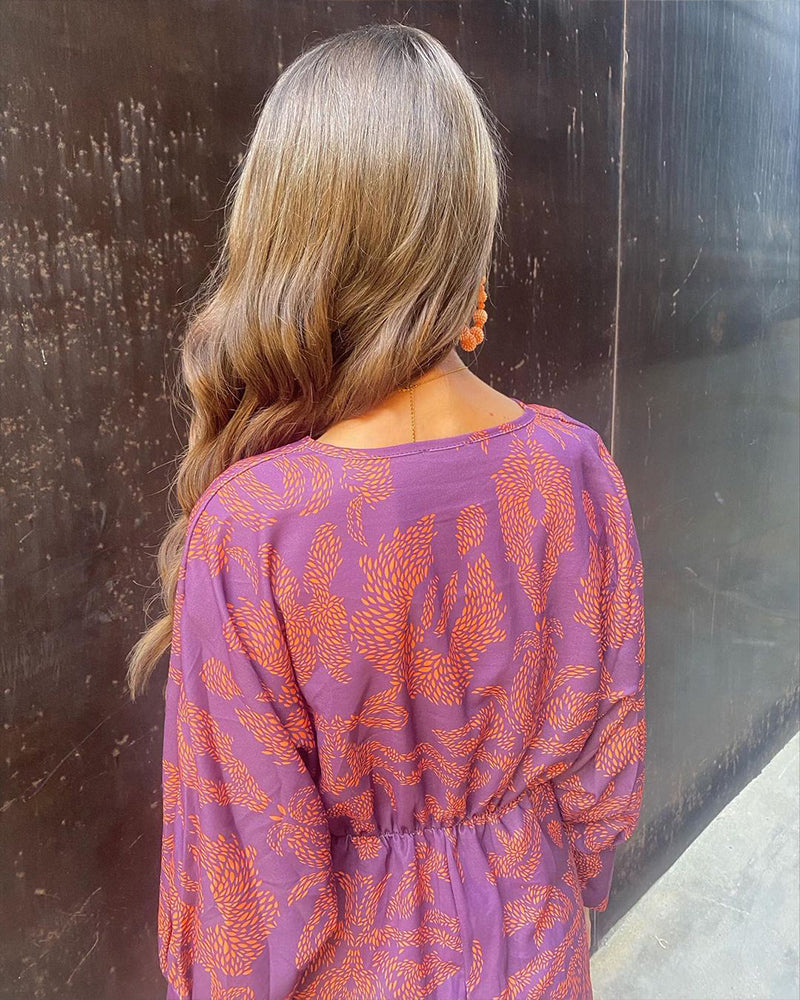 CELESTINE™ - FLORAL LONG-SLEEVE MIDI DRESS