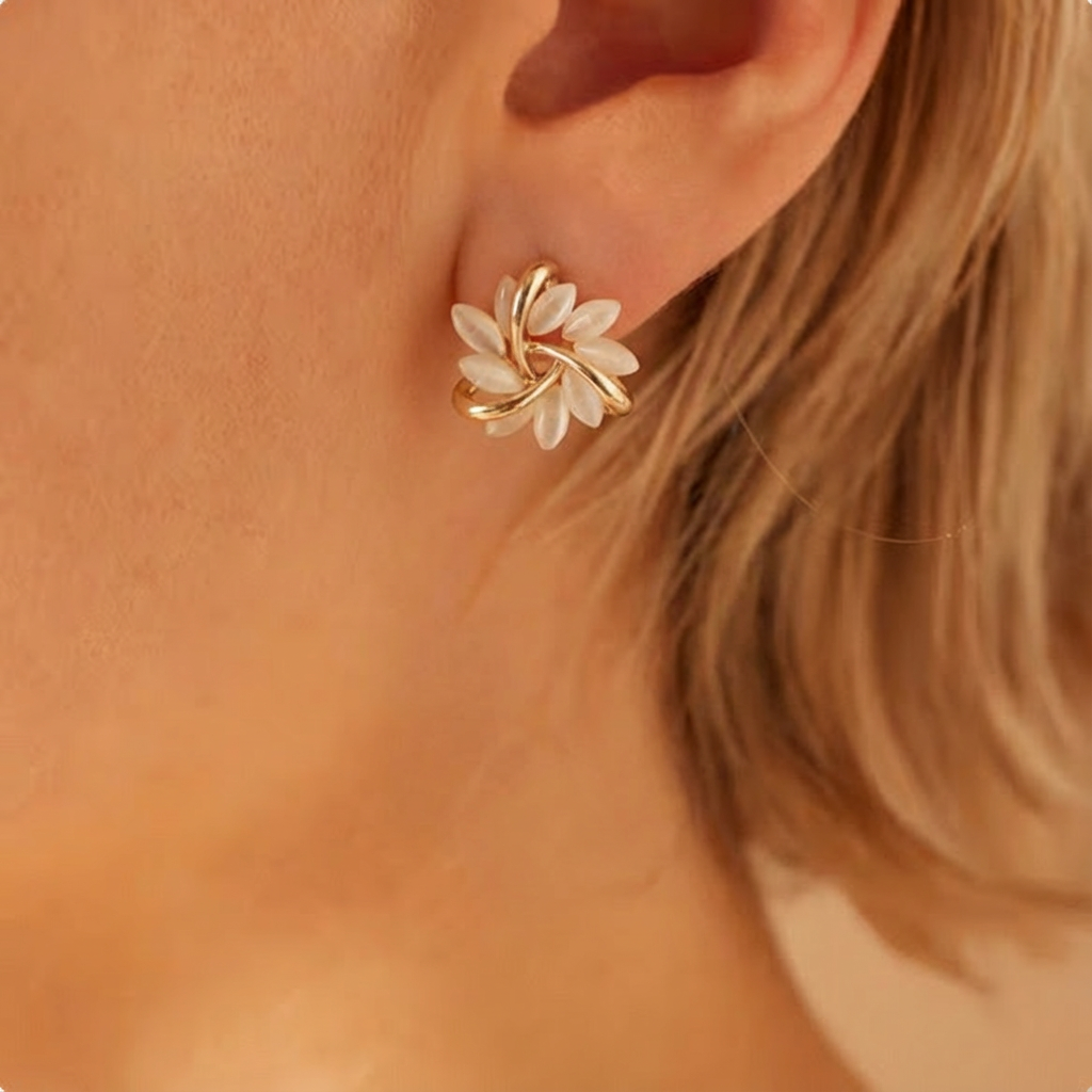 OPALINE™ - ROUND OPAL FLOWER EARRINGS