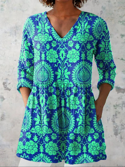 INES™ - FLOWING V-NECK BLOUSE