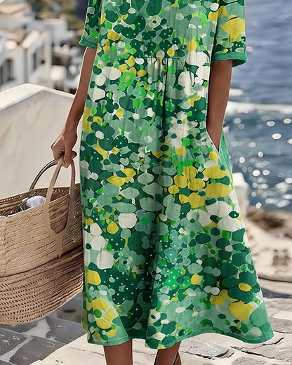 Elena – Light Floral Flow Midi Dress