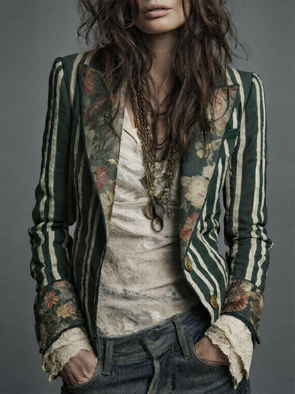 WILLA™ - FLORAL STRIPE BLAZER