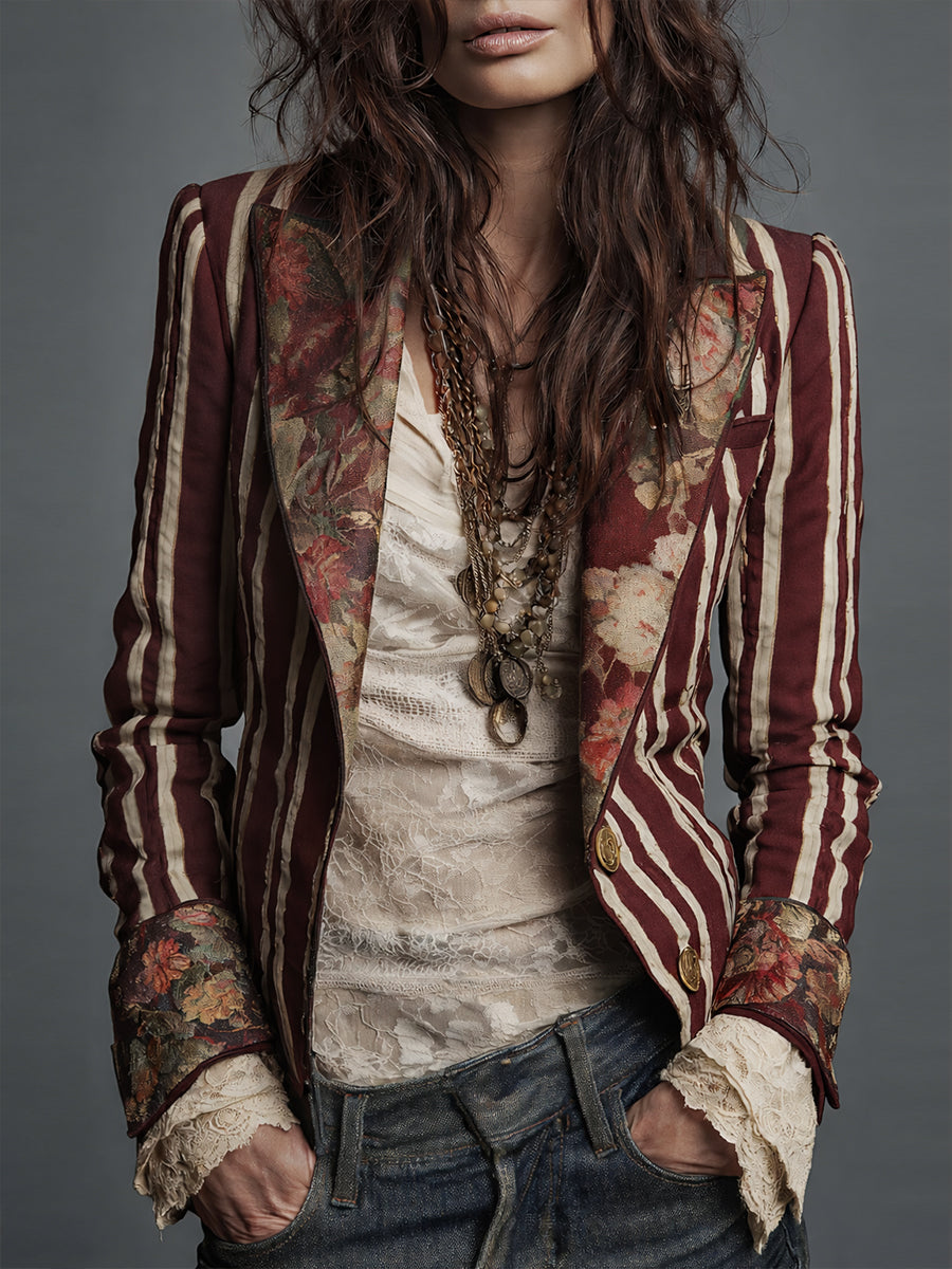 WILLA™ - FLORAL STRIPE BLAZER