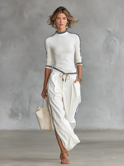 Nora – Sporty Wide-Leg Two-Piece Set