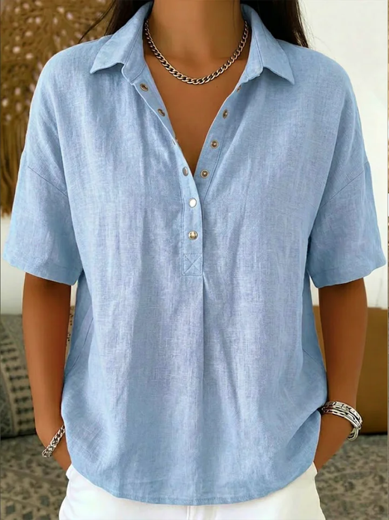 DELACROIX™ - CLASSIC BUTTON-DETAIL BLOUSE