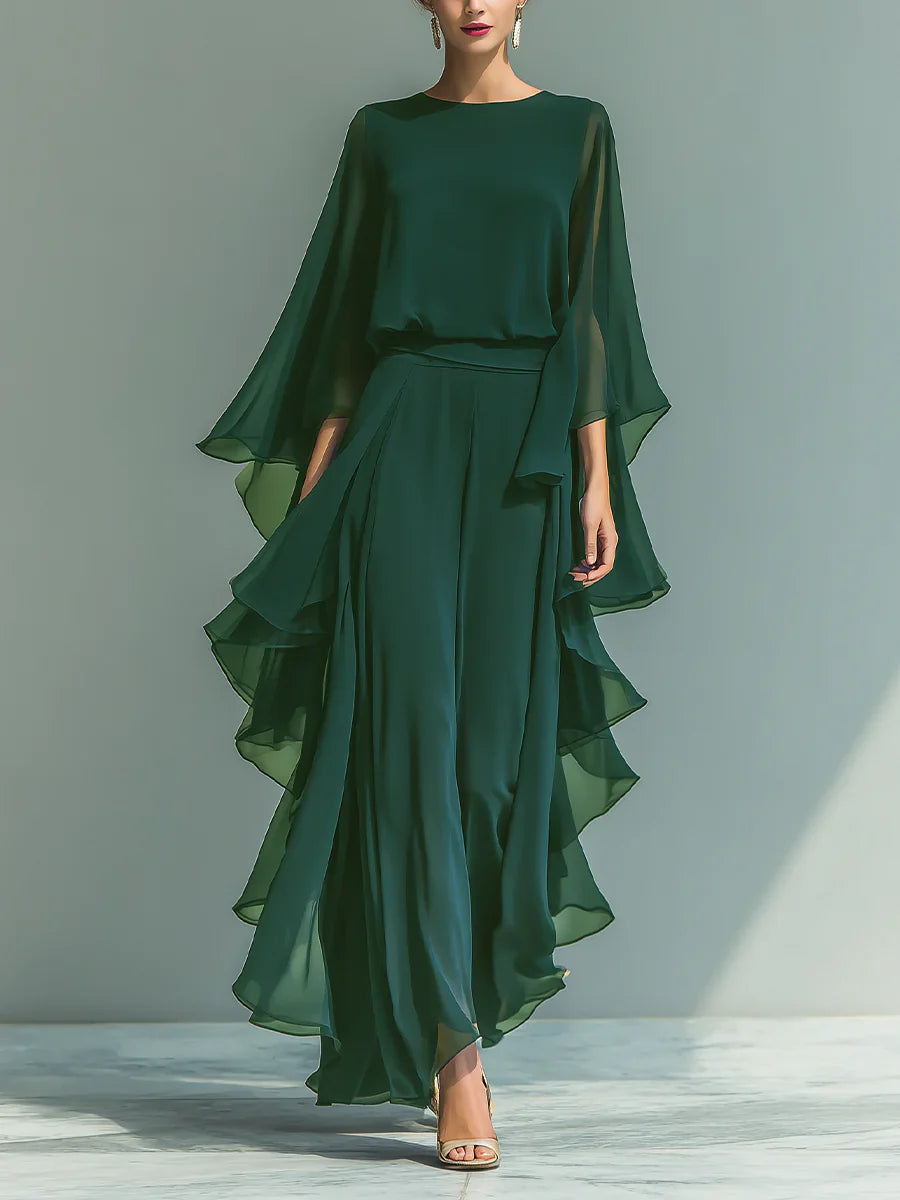 Antaradus - Aurora Chiffon Ruffle Co-Ord Set