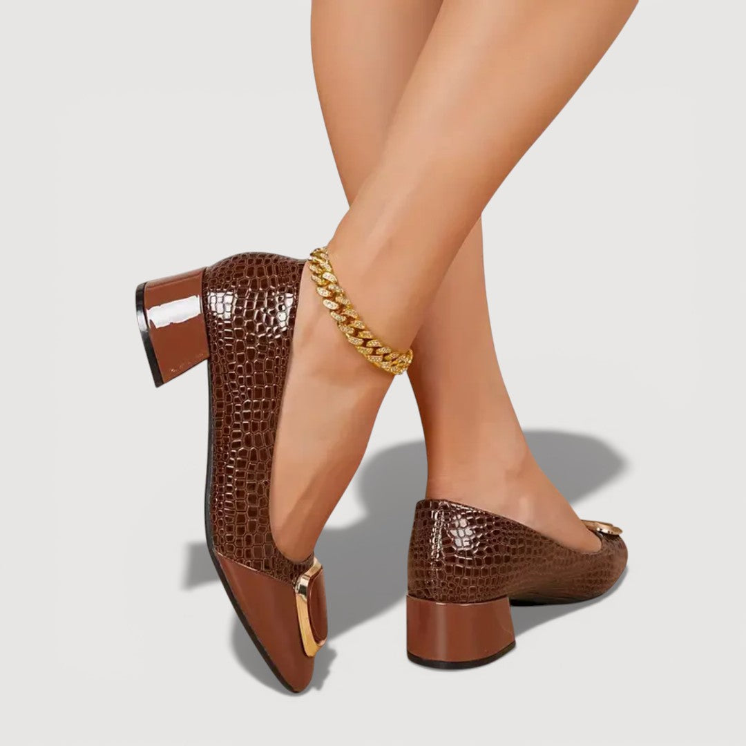 BARBARA™ - CROCO BLOCK HEELS