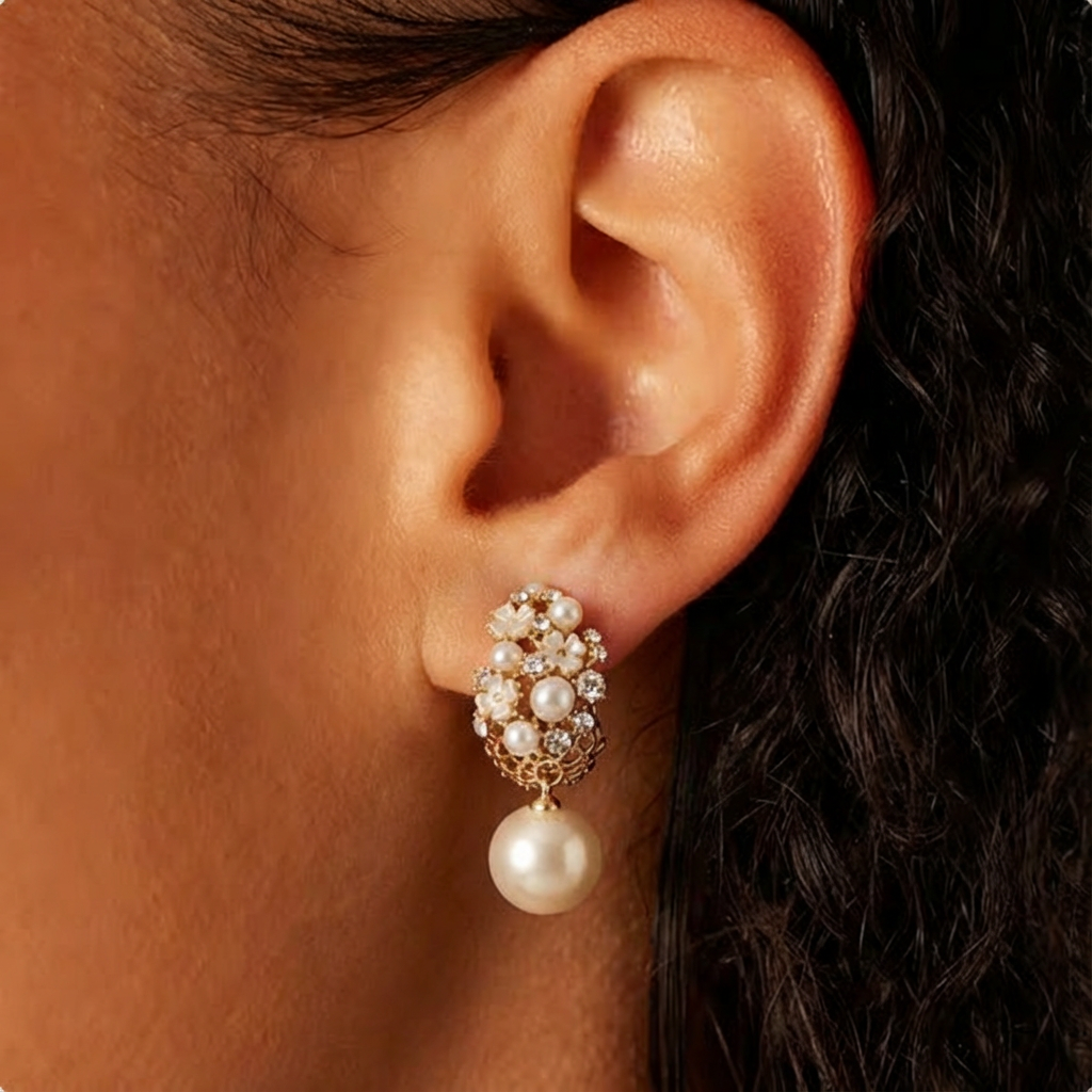 FLORELLE™ - FLOWER EARRINGS WITH PEARL