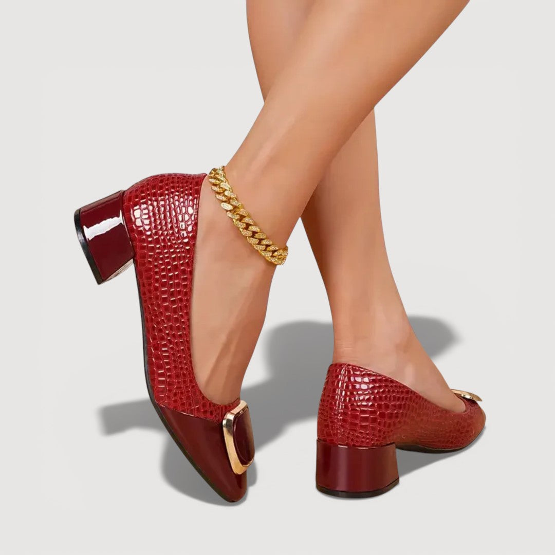 BARBARA™ - CROCO BLOCK HEELS