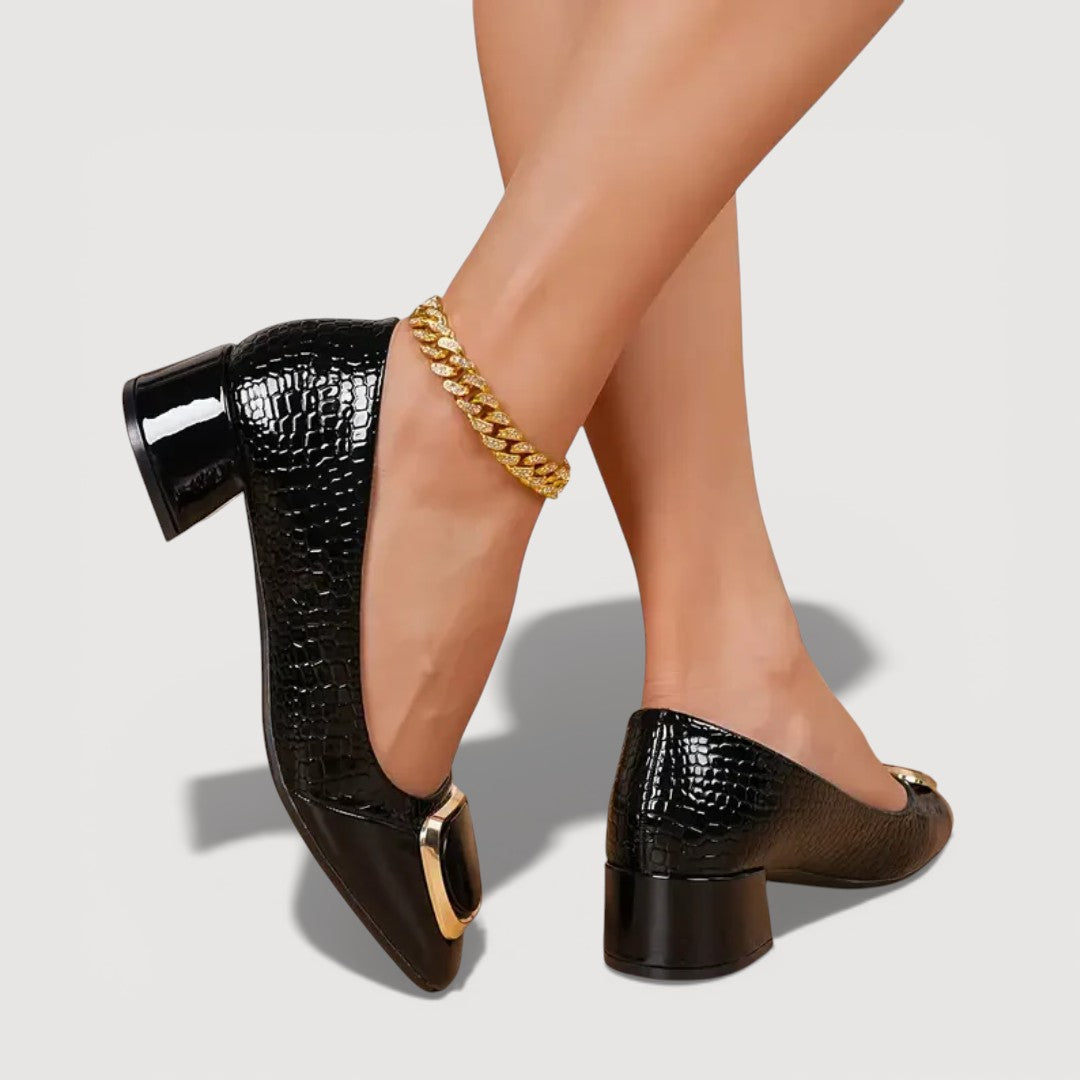 BARBARA™ - CROCO BLOCK HEELS