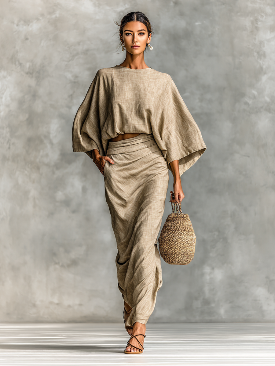 LUCIA™ - BATWING TOP & LONG SKIRT CO-ORD SET
