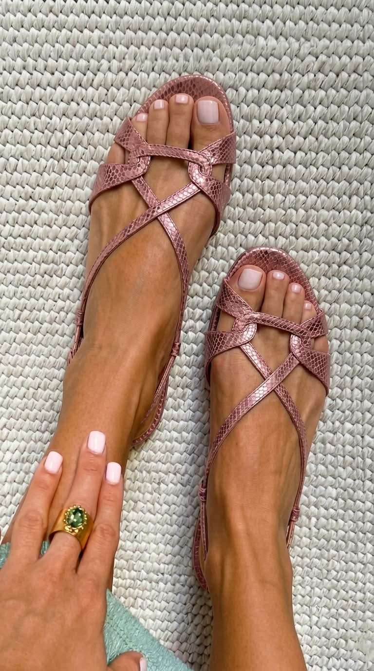 AURELIA™ - SNAKE-EFFECT SLINGBACK SANDALS