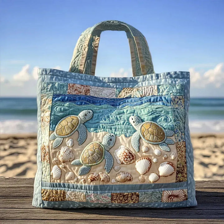 WHIMSY™ - QUILTED PRINT TOTE BAG, Sea Turtles