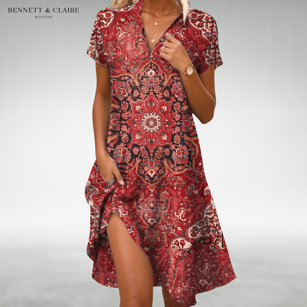 MOIRA™ - LIGHTWEIGHT FLORAL MIDI DRESS